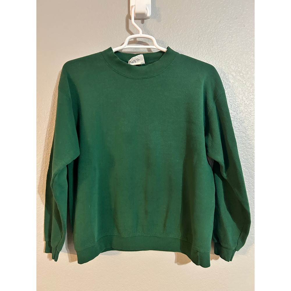 Vintage Lee Heavyweight Sweatshirt Mens Large Green Crewneck Made in USA Blank
